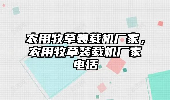 農(nóng)用牧草裝載機廠家，農(nóng)用牧草裝載機廠家電話