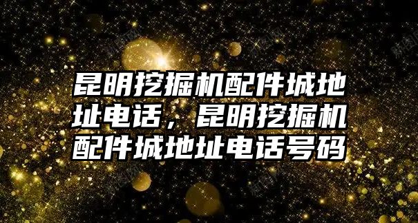 昆明挖掘機(jī)配件城地址電話，昆明挖掘機(jī)配件城地址電話號碼