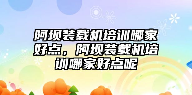 阿壩裝載機培訓哪家好點，阿壩裝載機培訓哪家好點呢