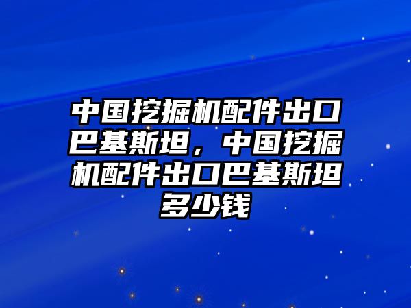 中國挖掘機配件出口巴基斯坦，中國挖掘機配件出口巴基斯坦多少錢