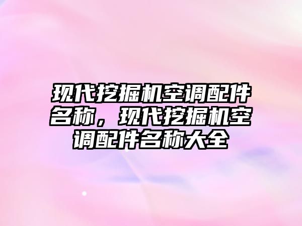 現(xiàn)代挖掘機空調(diào)配件名稱，現(xiàn)代挖掘機空調(diào)配件名稱大全