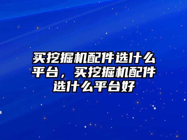 買挖掘機配件選什么平臺，買挖掘機配件選什么平臺好