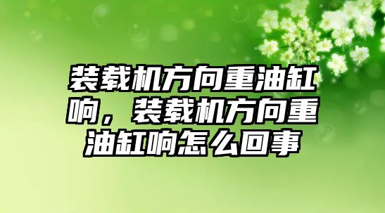 裝載機方向重油缸響，裝載機方向重油缸響怎么回事