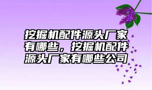 挖掘機配件源頭廠家有哪些，挖掘機配件源頭廠家有哪些公司