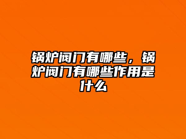 鍋爐閥門有哪些，鍋爐閥門有哪些作用是什么