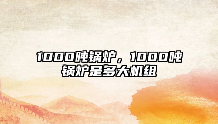 1000噸鍋爐，1000噸鍋爐是多大機(jī)組