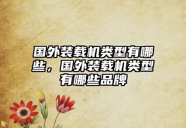 國(guó)外裝載機(jī)類型有哪些，國(guó)外裝載機(jī)類型有哪些品牌