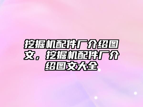 挖掘機配件廠介紹圖文，挖掘機配件廠介紹圖文大全