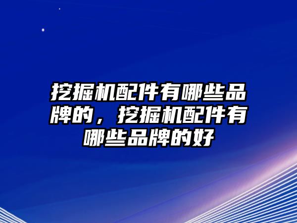 挖掘機配件有哪些品牌的，挖掘機配件有哪些品牌的好