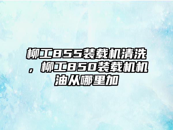 柳工855裝載機清洗，柳工850裝載機機油從哪里加