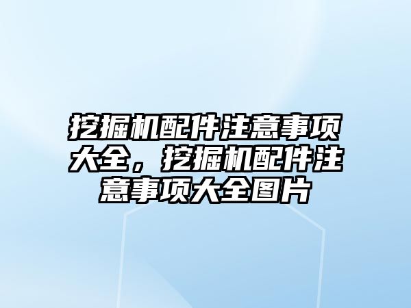 挖掘機配件注意事項大全，挖掘機配件注意事項大全圖片