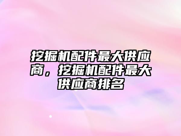 挖掘機配件最大供應(yīng)商，挖掘機配件最大供應(yīng)商排名