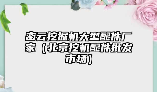 密云挖掘機大型配件廠家（北京挖機配件批發(fā)市場）