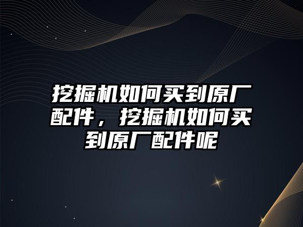 挖掘機(jī)如何買到原廠配件，挖掘機(jī)如何買到原廠配件呢