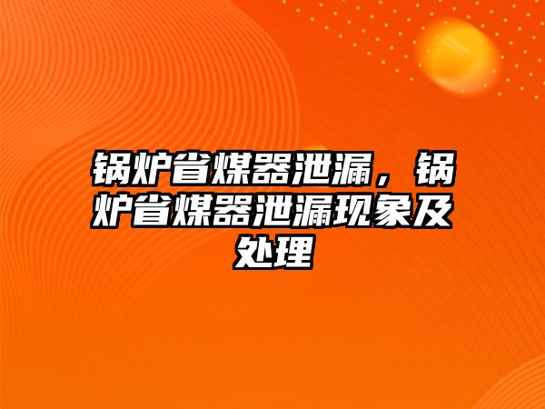 鍋爐省煤器泄漏，鍋爐省煤器泄漏現(xiàn)象及處理