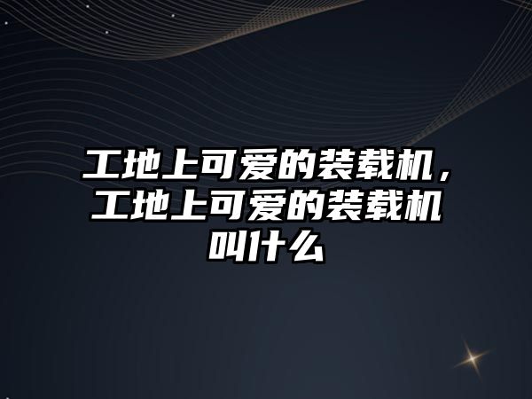 工地上可愛的裝載機(jī)，工地上可愛的裝載機(jī)叫什么