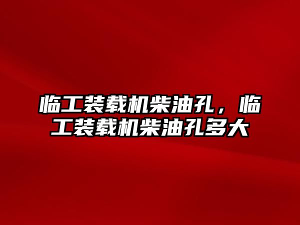 臨工裝載機柴油孔，臨工裝載機柴油孔多大