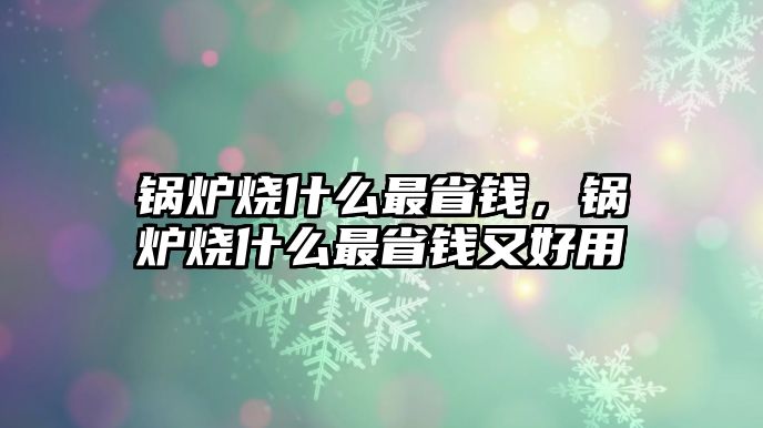 鍋爐燒什么最省錢(qián)，鍋爐燒什么最省錢(qián)又好用