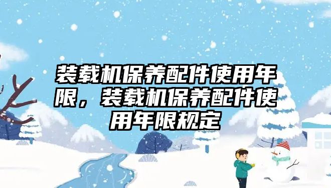 裝載機(jī)保養(yǎng)配件使用年限，裝載機(jī)保養(yǎng)配件使用年限規(guī)定