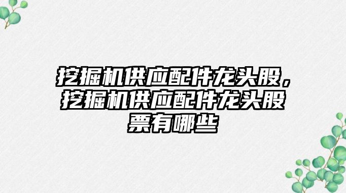 挖掘機供應配件龍頭股，挖掘機供應配件龍頭股票有哪些