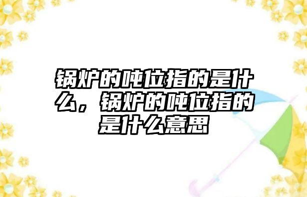 鍋爐的噸位指的是什么，鍋爐的噸位指的是什么意思