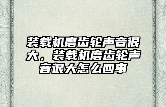 裝載機(jī)磨齒輪聲音很大，裝載機(jī)磨齒輪聲音很大怎么回事