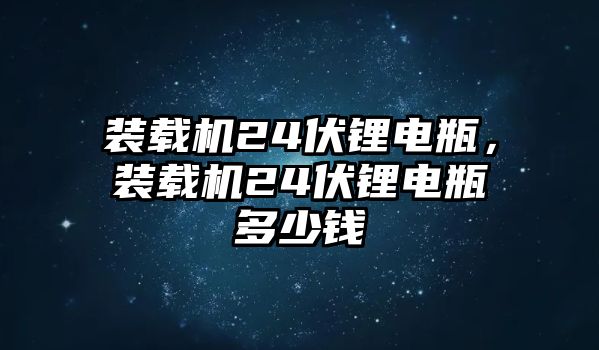 裝載機24伏鋰電瓶，裝載機24伏鋰電瓶多少錢