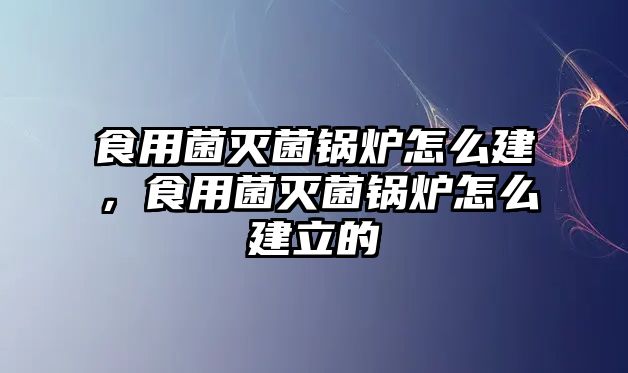 食用菌滅菌鍋爐怎么建，食用菌滅菌鍋爐怎么建立的