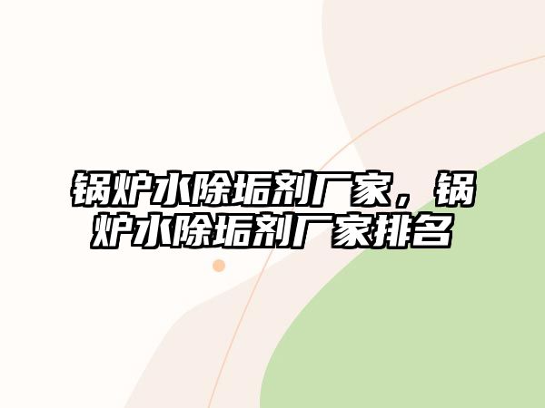 鍋爐水除垢劑廠家，鍋爐水除垢劑廠家排名