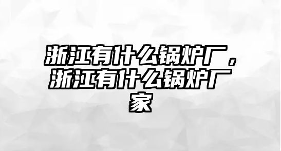 浙江有什么鍋爐廠，浙江有什么鍋爐廠家