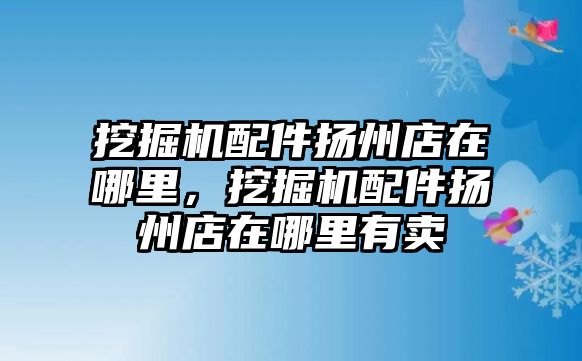 挖掘機配件揚州店在哪里，挖掘機配件揚州店在哪里有賣