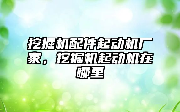 挖掘機配件起動機廠家，挖掘機起動機在哪里