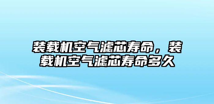 裝載機(jī)空氣濾芯壽命，裝載機(jī)空氣濾芯壽命多久