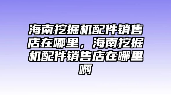 海南挖掘機配件銷售店在哪里，海南挖掘機配件銷售店在哪里啊