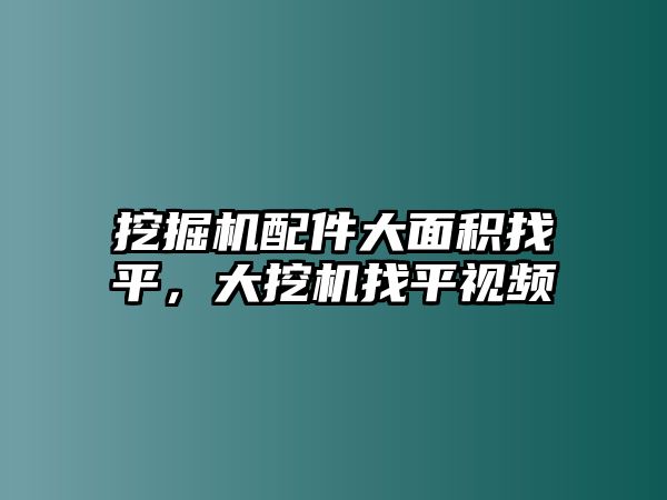 挖掘機配件大面積找平，大挖機找平視頻