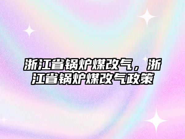 浙江省鍋爐煤改氣，浙江省鍋爐煤改氣政策