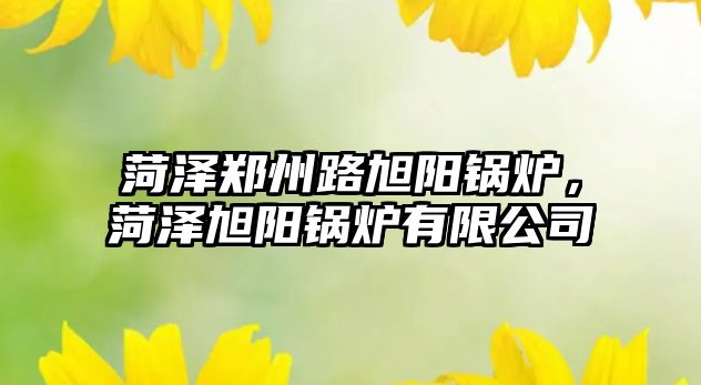 菏澤鄭州路旭陽鍋爐，菏澤旭陽鍋爐有限公司