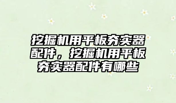 挖掘機用平板夯實器配件，挖掘機用平板夯實器配件有哪些