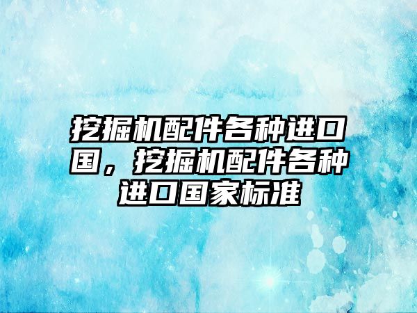 挖掘機配件各種進口國，挖掘機配件各種進口國家標準