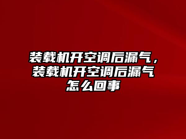 裝載機開空調(diào)后漏氣，裝載機開空調(diào)后漏氣怎么回事