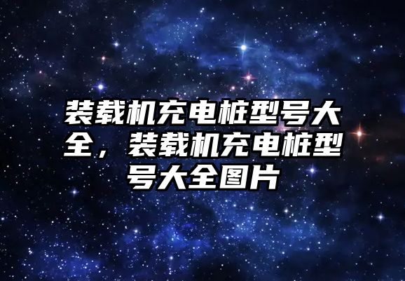 裝載機充電樁型號大全，裝載機充電樁型號大全圖片