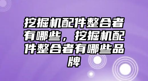 挖掘機(jī)配件整合者有哪些，挖掘機(jī)配件整合者有哪些品牌