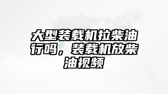 大型裝載機(jī)拉柴油行嗎，裝載機(jī)放柴油視頻