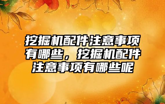 挖掘機配件注意事項有哪些，挖掘機配件注意事項有哪些呢