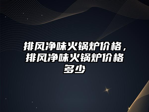 排風凈味火鍋爐價格，排風凈味火鍋爐價格多少