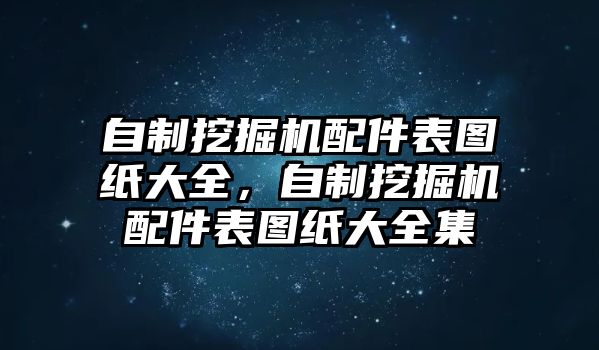 自制挖掘機(jī)配件表圖紙大全，自制挖掘機(jī)配件表圖紙大全集