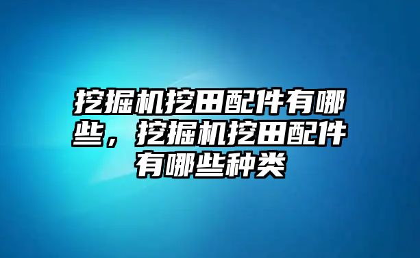 挖掘機挖田配件有哪些，挖掘機挖田配件有哪些種類