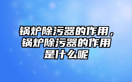 鍋爐除污器的作用，鍋爐除污器的作用是什么呢