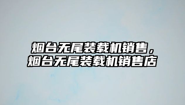 煙臺無尾裝載機(jī)銷售，煙臺無尾裝載機(jī)銷售店