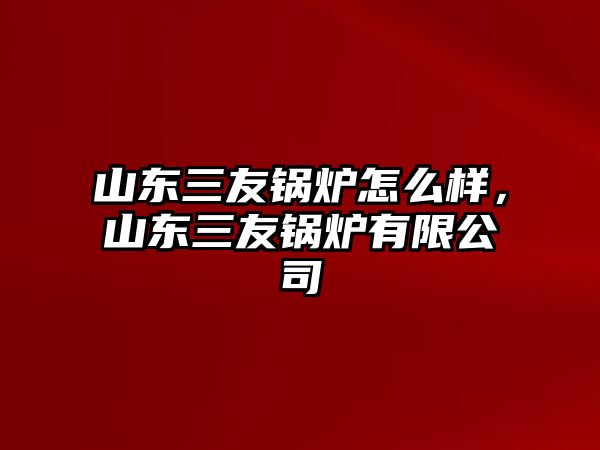 山東三友鍋爐怎么樣，山東三友鍋爐有限公司